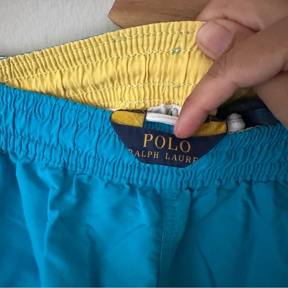 Polo Ralph Lauren Mens Lined Swim Trunks - Blue/Yellow XS - Picture 5 of 9